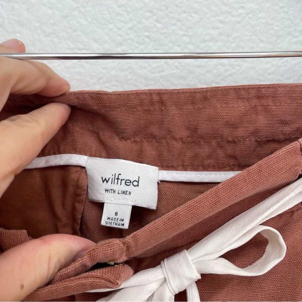 Wilfred Aritzia Allant Linen Pants Rust Color Size 8